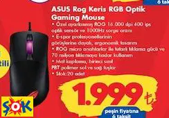 ASUS ASUS ROG KERİS RGB OPTİK GAMİNG/OYUNCU MOUSE
